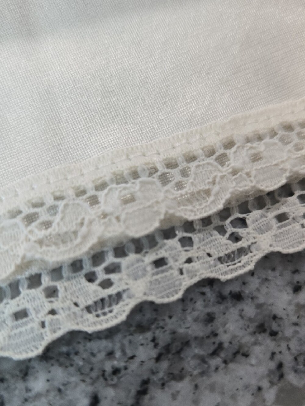 Vintage Classic Cream Colored Satin Feel Lace Trim Hem Slip Dress - Picture 9 of 10